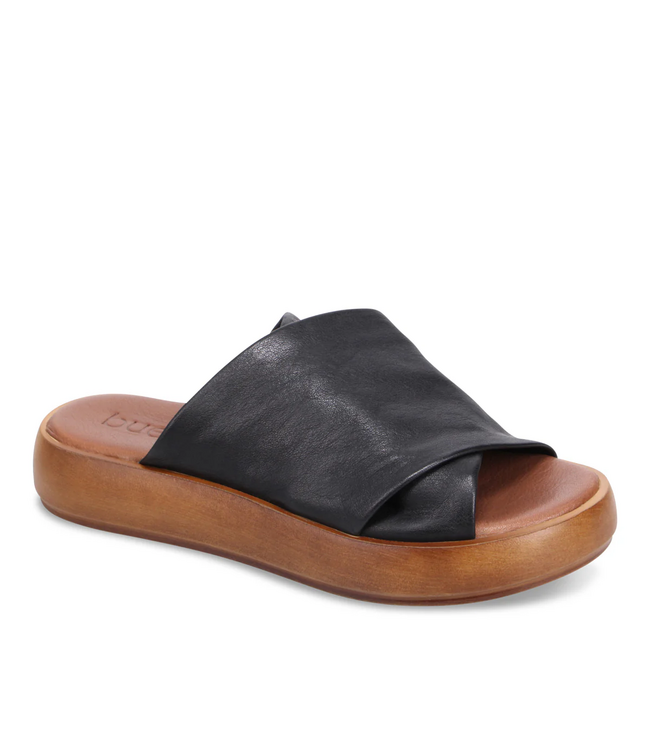 Bueno Jaxon Leather Sandals - Black