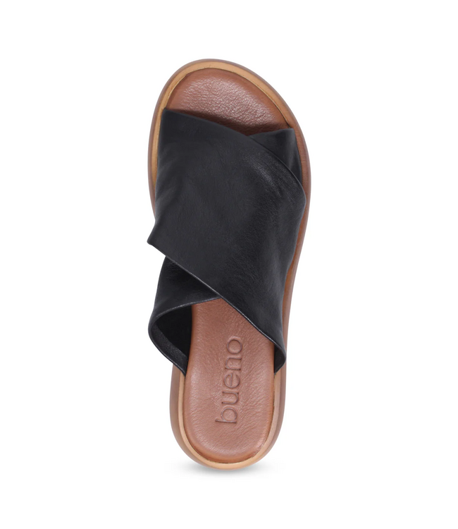 Bueno Jaxon Leather Sandals - Black