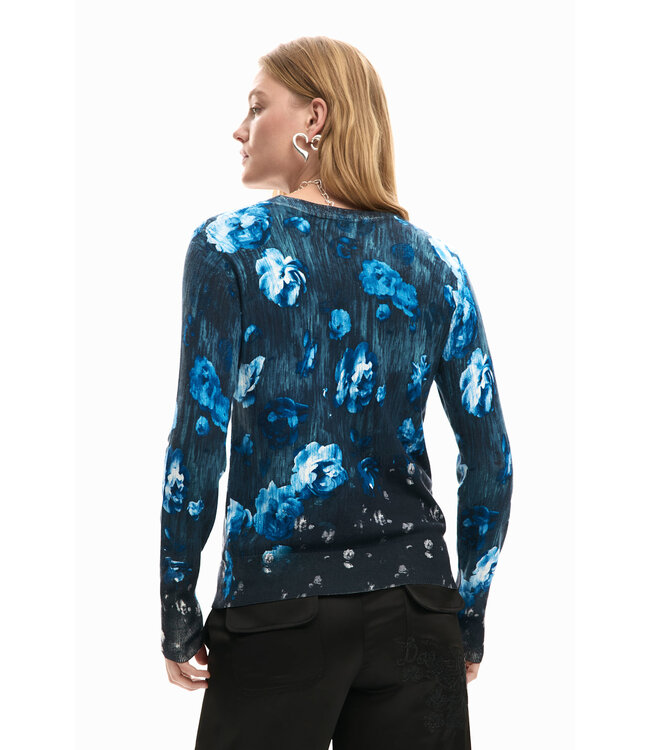 Desigual Floral Sweater - Blue