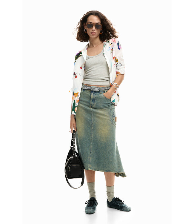 Desigual Floral Collage Shirt - White