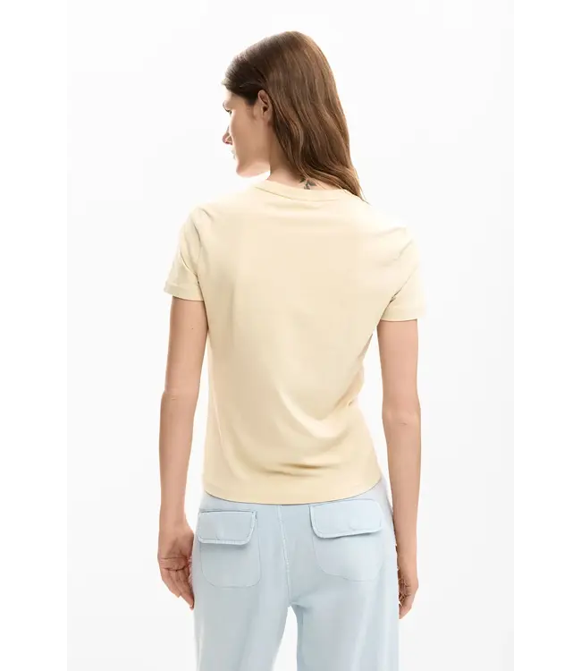 Desigual Hibiscus T-Shirt - Beige