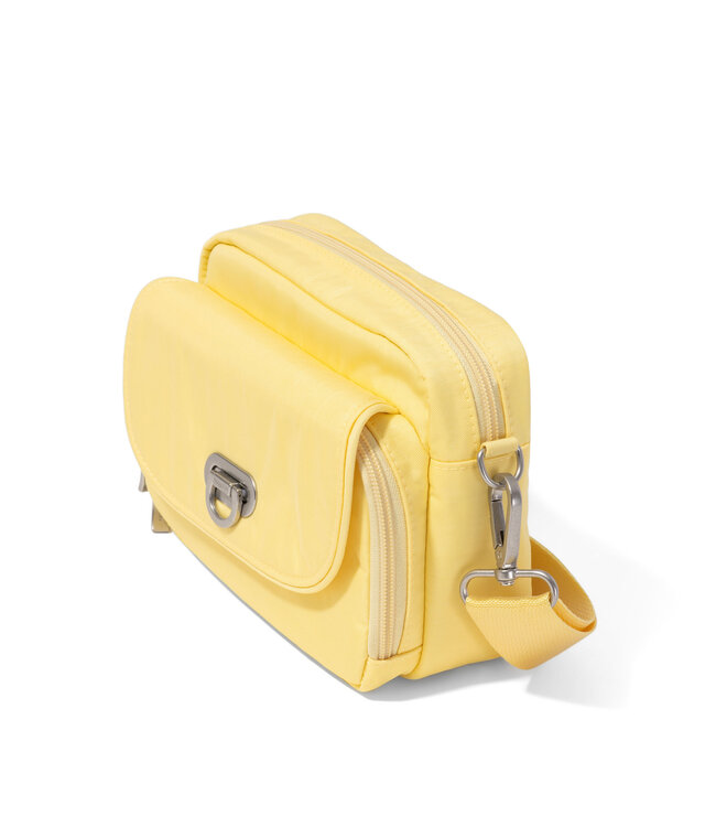 Baggallini Coastal Flip Lock Camera Crossbody Bag - Butter Yellow