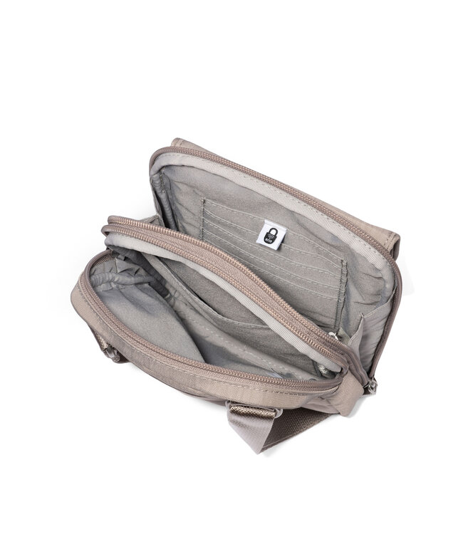 Baggallini Coastal Flip Lock Venture Crossbody - Moonrock