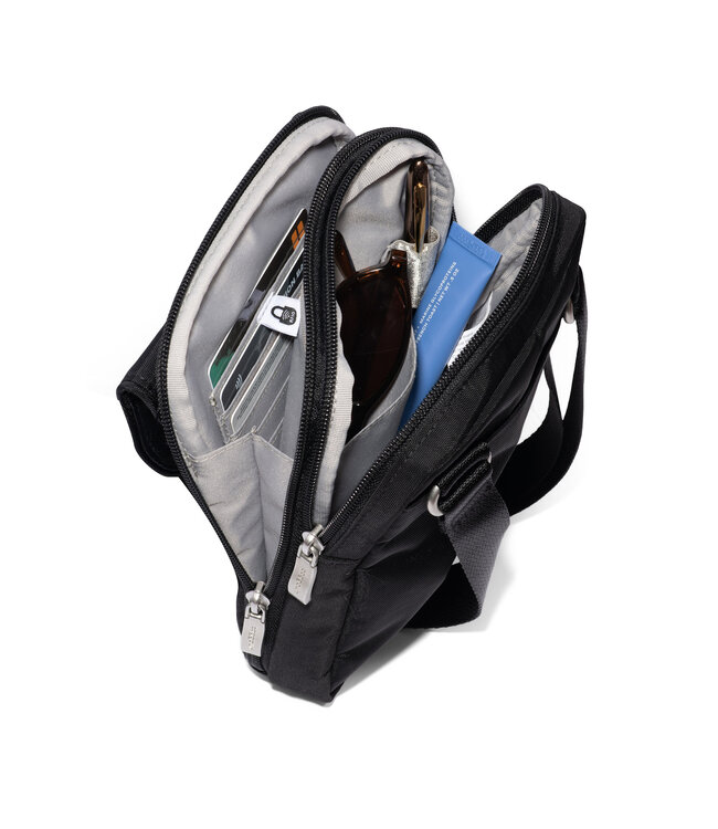 Baggallini Coastal Flip Lock Venture Crossbody - Black