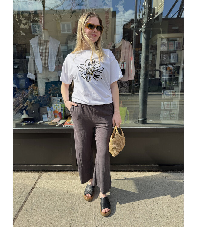 Mododoc Wide Leg Cropped Pant - Charcoal