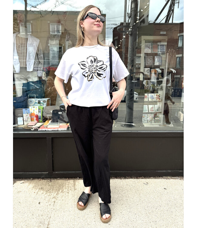 Mododoc Wide Leg Cropped Pant - Black