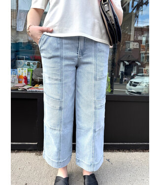 Wit & Wisdom Utility Wide Crop Jeans - Light Wash