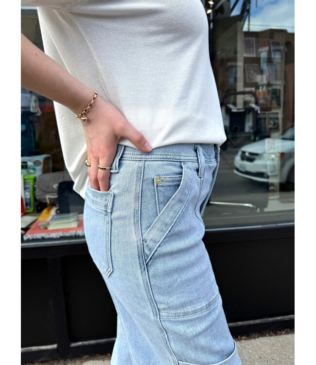Wit & Wisdom Utility Wide Crop Jeans - Light Wash