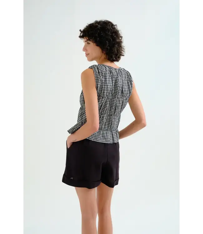 Compania Fantastica Gingham Cinched Checkered Tank Top - Checker