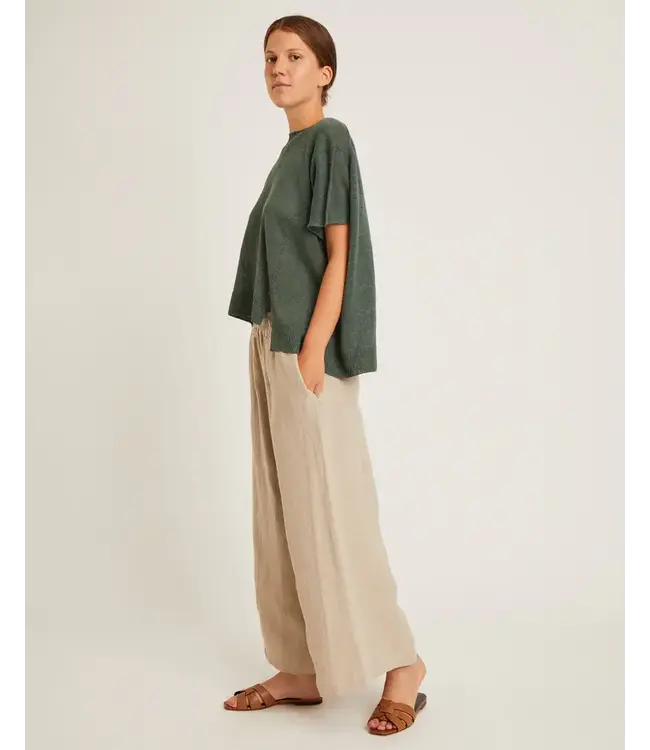 naif Kimmy Linen Sweater - Forest Green