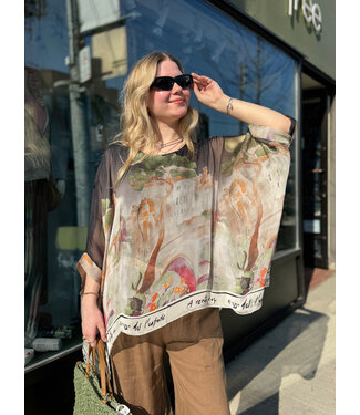 Silk Boat Neck Flow Top - Black