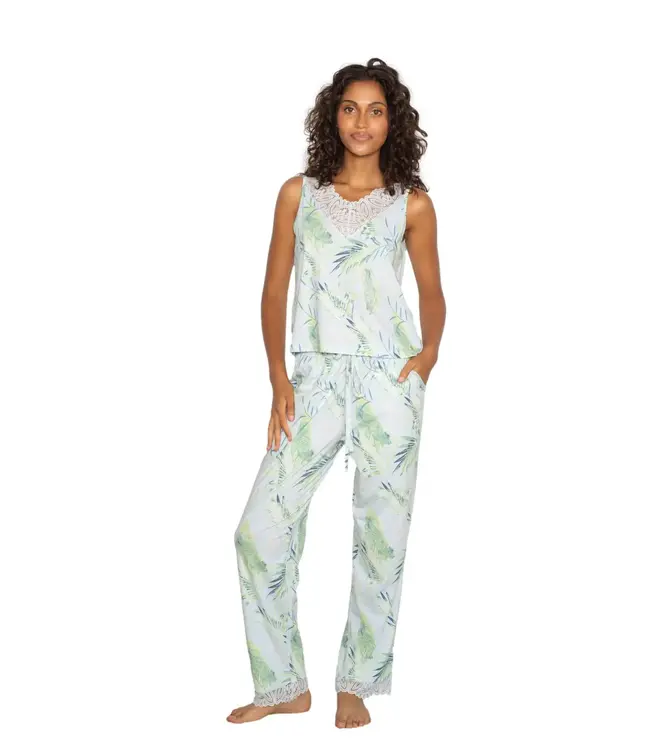 LatteLove Tank Pyjama Set - Sky Palm