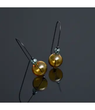 Pursuits Small Scoop Earrings - Amber/Aqua