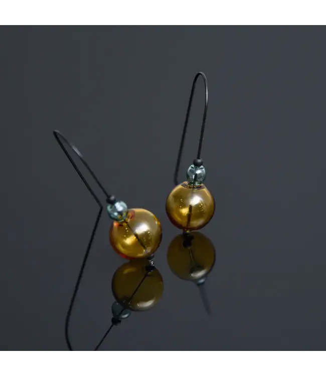 Pursuits Small Scoop Earrings - Amber/Aqua