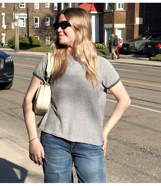 naif Flor Linen Sweater - Ink / Ivory