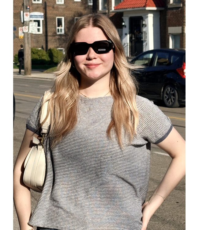 naif Flor Linen Sweater - Ink / Ivory