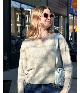 naif Louise Linen Hoodie - Melange Grey