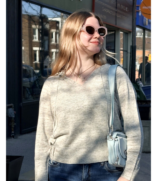 naif Louise Linen Hoodie - Melange Grey