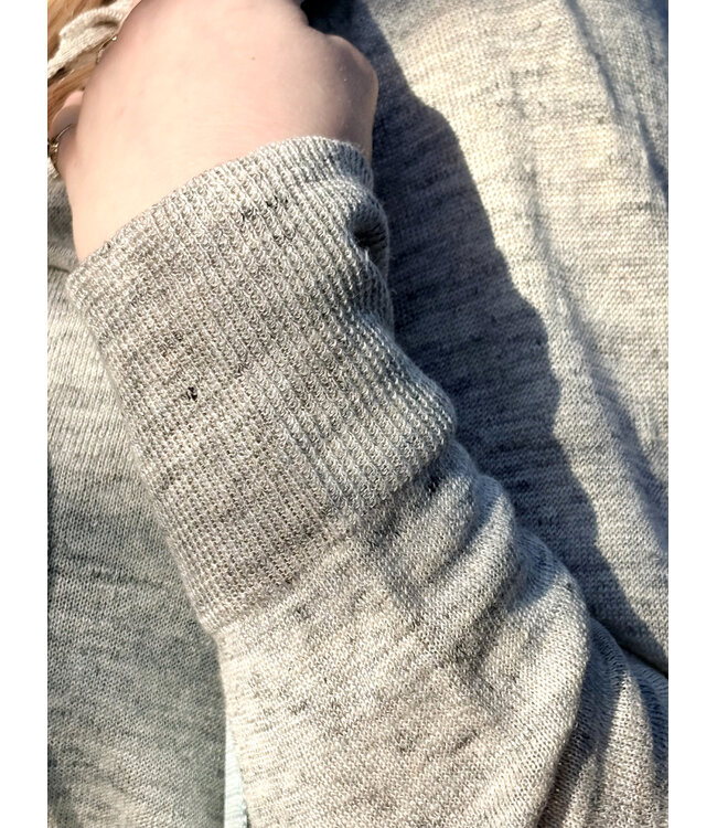 naif Louise Linen Hoodie - Melange Grey