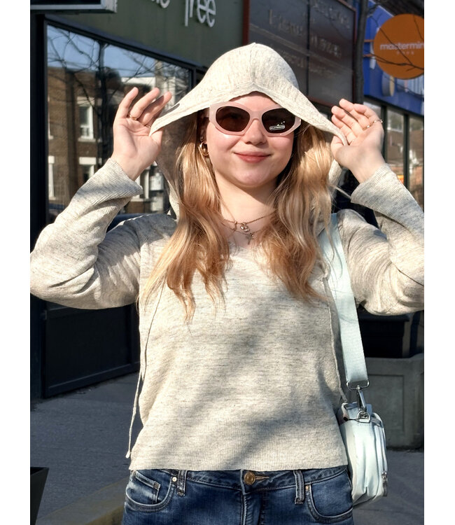 naif Louise Linen Hoodie - Melange Grey