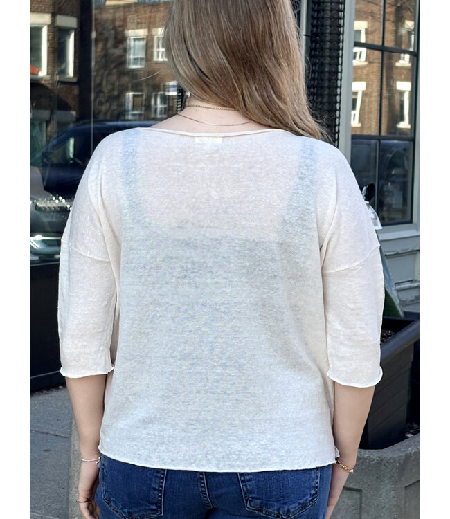 naif Seina Linen Sweater - Rose Water