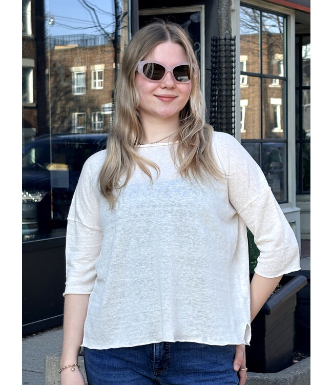 naif Seina Linen Sweater - Rose Water