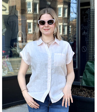naif Lydia Linen Top - Rose Water