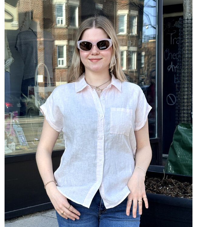 naif Lydia Linen Top - Rose Water