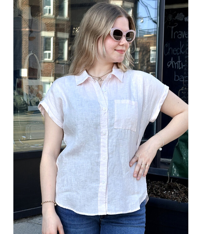 naif Lydia Linen Top - Rose Water
