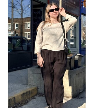 naif Elowen Linen Pants - Black