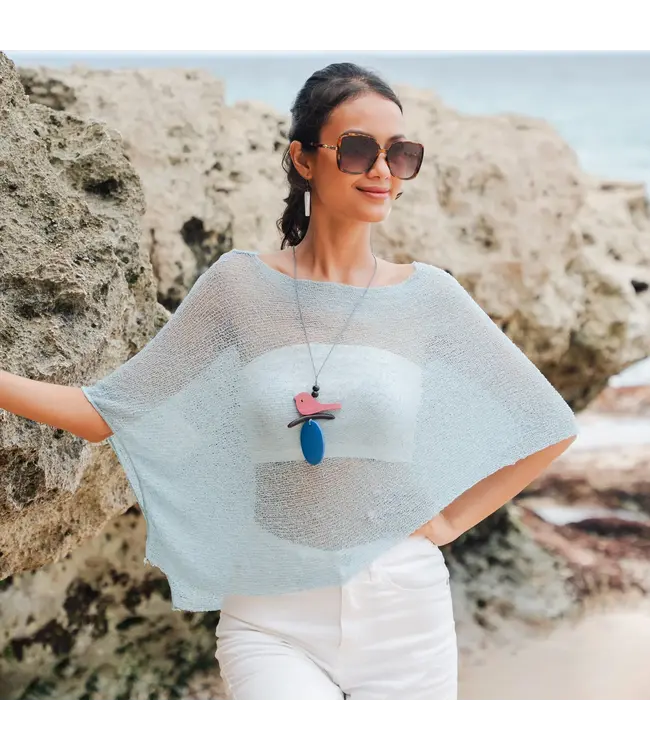 Sheer Mesh Poncho - Mint