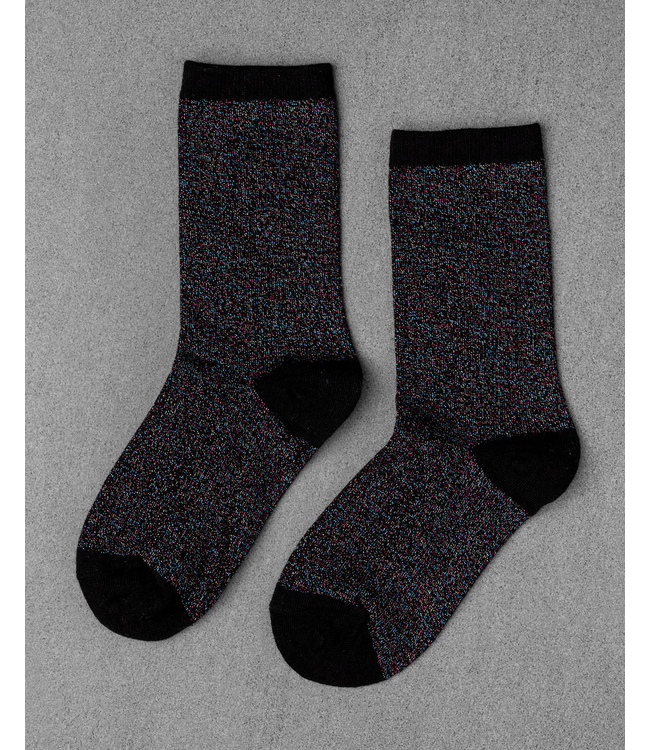 XS Unified Glitter Socks - Black Disco