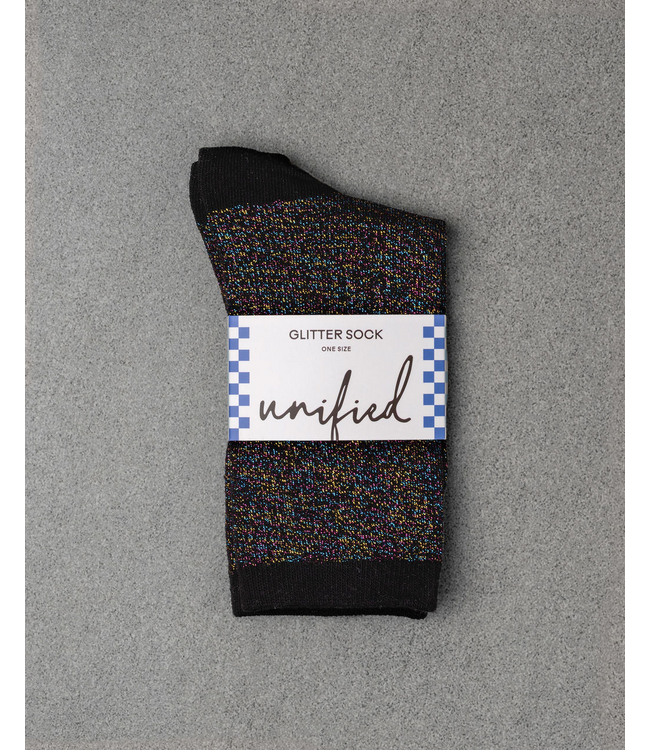 XS Unified Glitter Socks - Black Disco