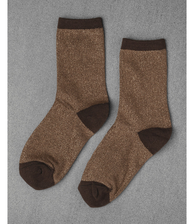 XS Unified Glitter Socks - Walnut