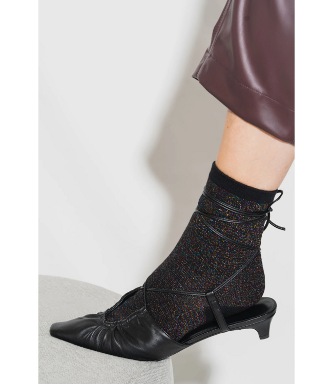XS Unified Glitter Socks - Black Disco