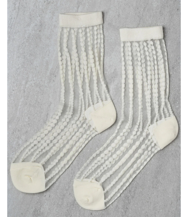 XS Unified Sheer Bubble Socks - Ivory