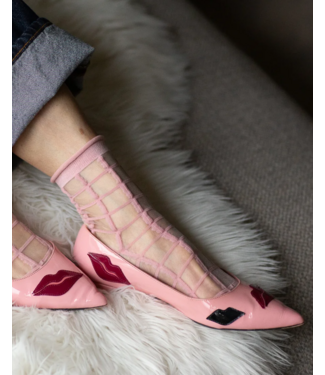 XS Unified Sheer French Window Socks - Petal
