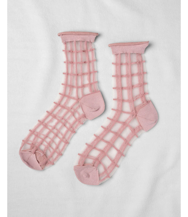 XS Unified Sheer French Window Socks - Petal