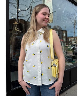 Pink Martini Becky Lemon Top - White