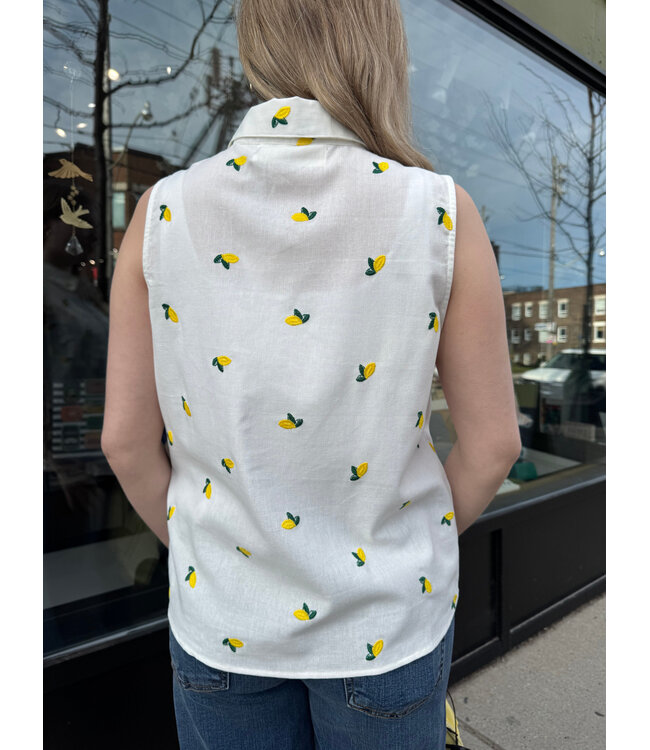 Pink Martini Becky Lemon Top - White