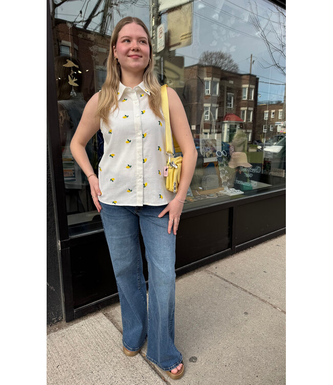 Pink Martini Becky Lemon Top - White