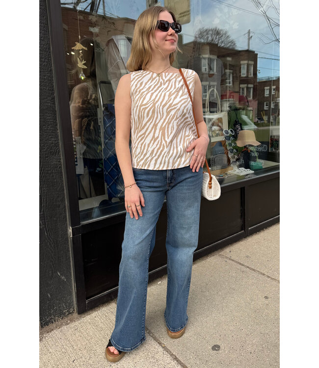 Pink Martini Roscoe Tank Top - Beige