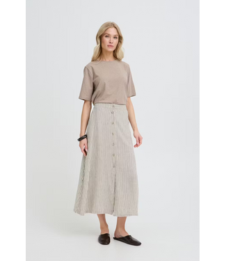 B. Young BYFalakka Button Skirt - Rainy Day Stripe