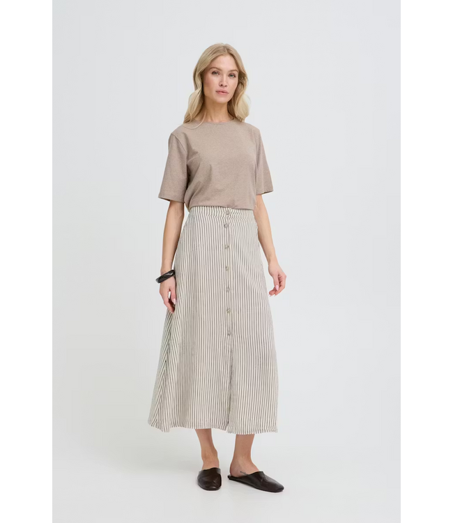 B. Young BYFalakka Button Skirt - Rainy Day Stripe