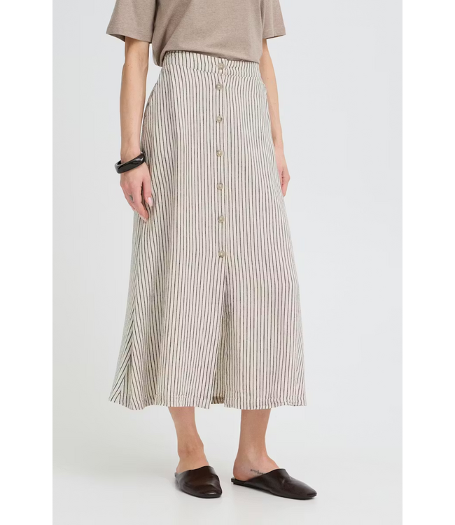 B. Young BYFalakka Button Skirt - Rainy Day Stripe