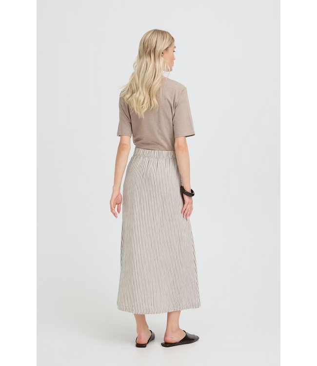 B. Young BYFalakka Button Skirt - Rainy Day Stripe