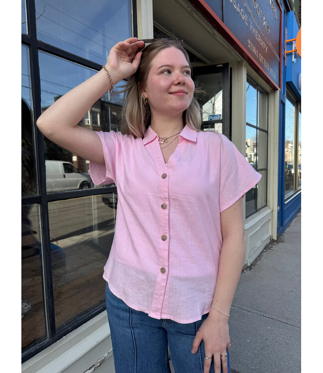 B. Young BYFalakka Cap Sleeve Shirt - Parfait Pink