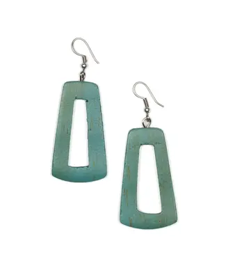 Rectangular Wooden Hoops - Turquoise