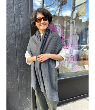 Linen Scarf - Charcoal