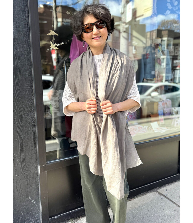 Linen Scarf - Taupe